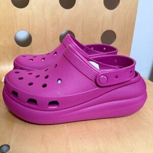 New CROCS Crush Platform High Clogs Bright Fuchsia Hot Pink Shoes Women's 10